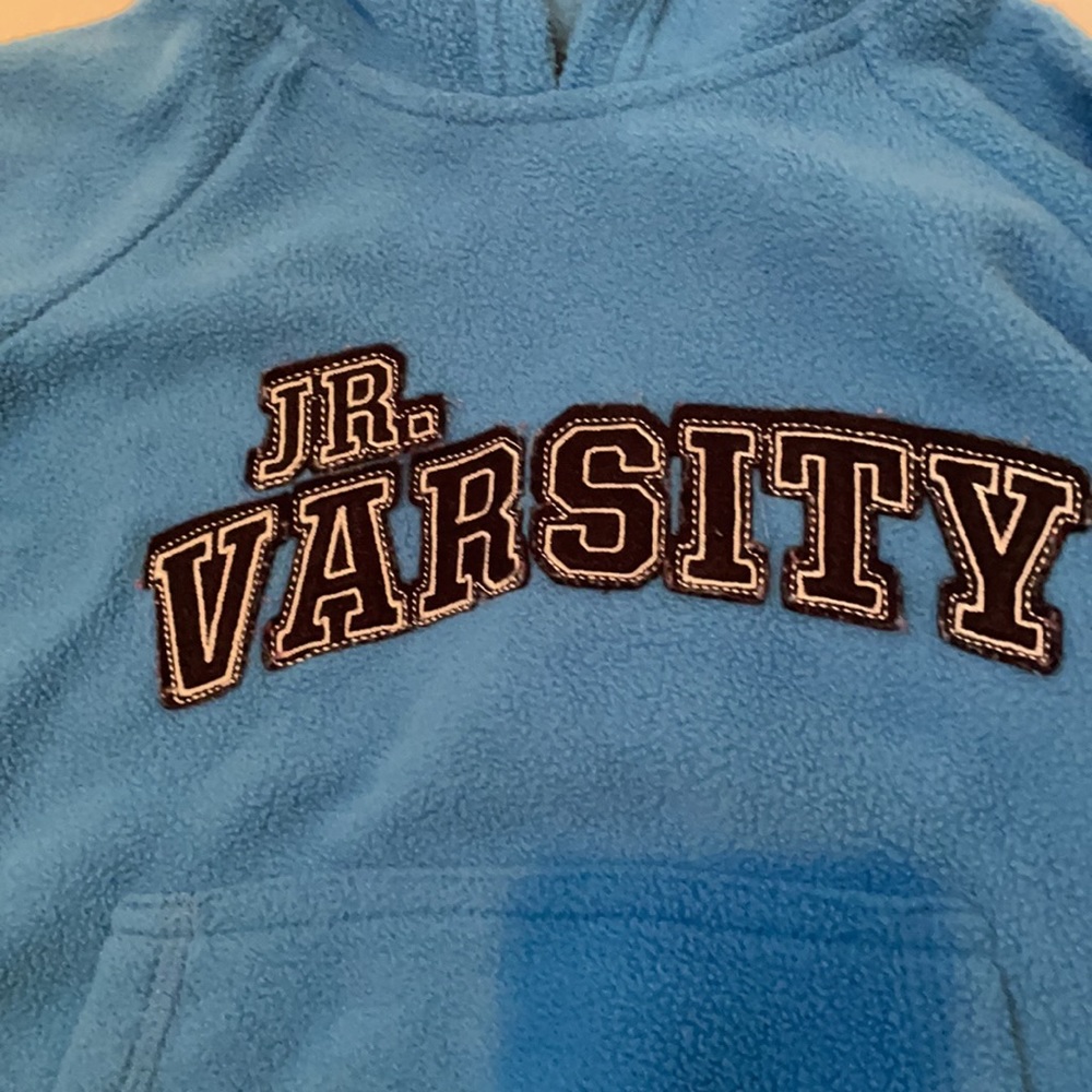 Wonder Kids blue fleece hoodie boys girls 4T jr varsity unisex jacket top - Picture 4 of 12